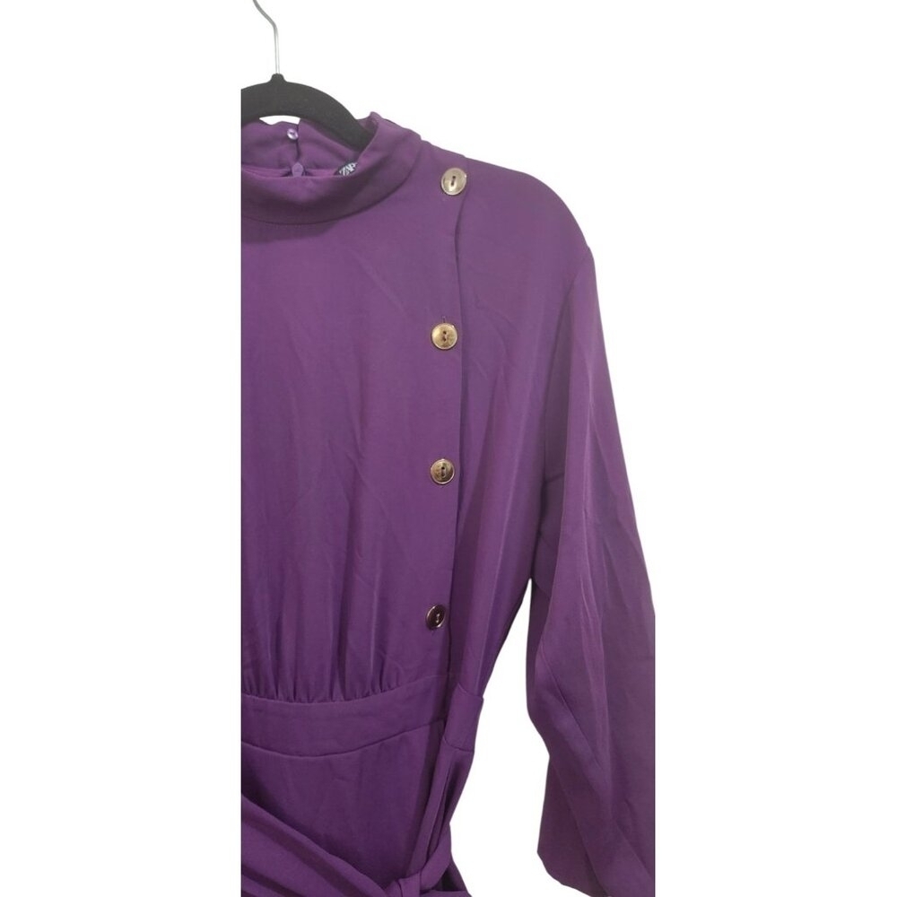 Zara side button mock neck midi dress Size S - Picture 5 of 15